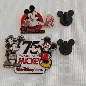 WDW Mickey Mouse 75 years with Mickey Pin Bundle of 2